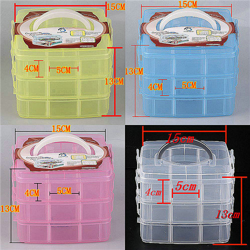 3 Layer Multi Volume Storage Box Case Nail Art Craft